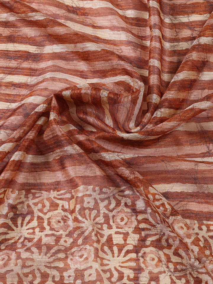 Printed Chanderi Unstitched Suit Piece With Dupatta