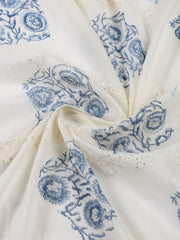 Printed Cotton Blend Unstitched Suit With Dupatta