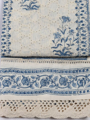 Printed Cotton Blend Unstitched Suit With Dupatta
