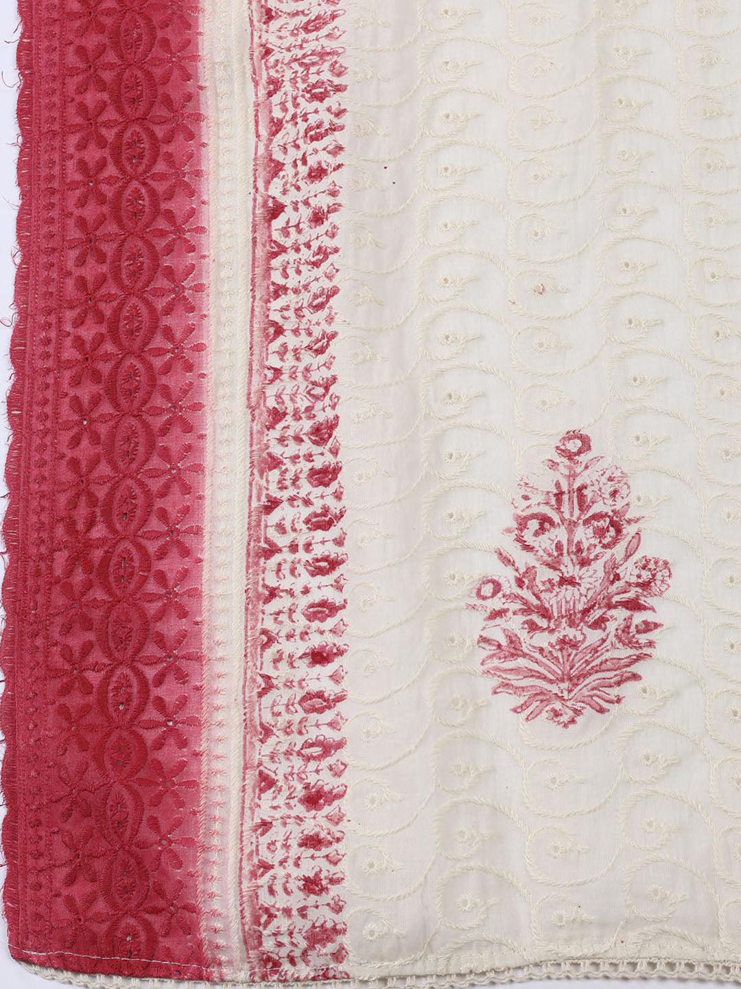 Neck Patti Cotton BlendUnstitched Suit Dupatta