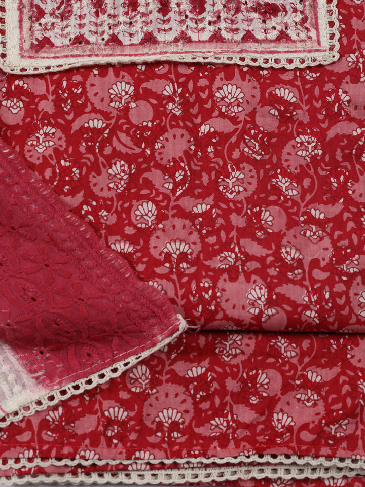 Neck Patti Cotton BlendUnstitched Suit Dupatta