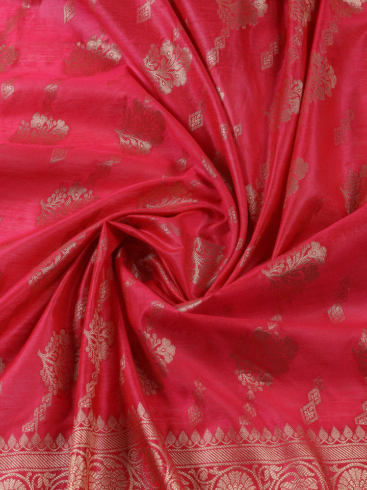 Woven Chanderi Unstitched Suit With Dupatta