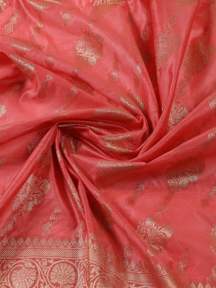 Woven Chanderi Unstitched Suit With Dupatta
