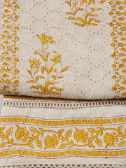 Printed Cotton Blend Unstitched Suit With Dupatta