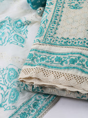 Printed Cotton Blend Unstitched Suit With Dupatta