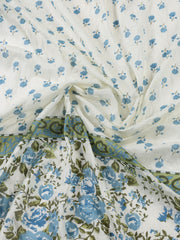 Printed Cotton Blend Unstitched Suit With Dupatta
