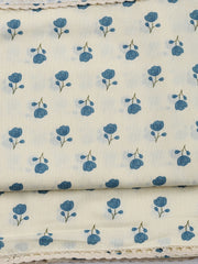 Printed Cotton Blend Unstitched Suit With Dupatta