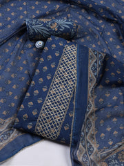Printed Cotton Blend Unstitched Suit With Dupatta