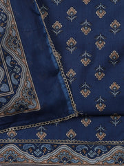 Printed Cotton Blend Unstitched Suit With Dupatta