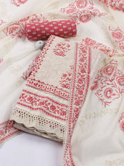 Printed Cotton Blend Unstitched Suit With Dupatta