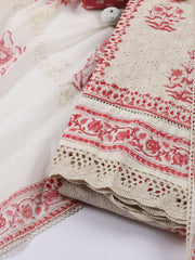 Printed Cotton Blend Unstitched Suit With Dupatta