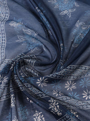 Printed Chanderi  Unstitched Suit With Dupatta