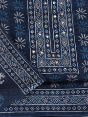 Printed Chanderi  Unstitched Suit With Dupatta