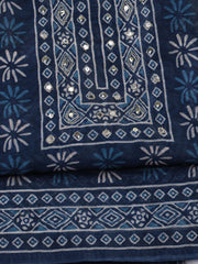 Printed Chanderi  Unstitched Suit With Dupatta