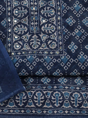 Printed Chanderi Unstitched Suit With Dupatta