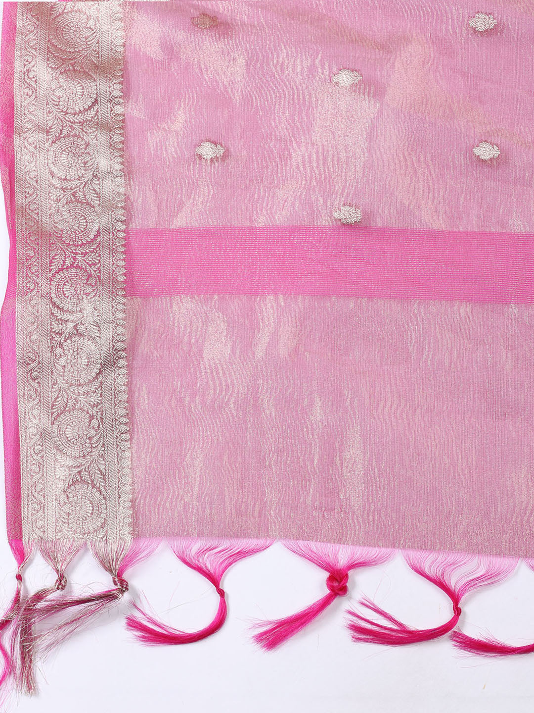 Neck Embroidered Tissue Unstitched Suit Piece With Dupatta