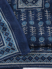 Printed Chanderi Unstitched Suit With Dupatta