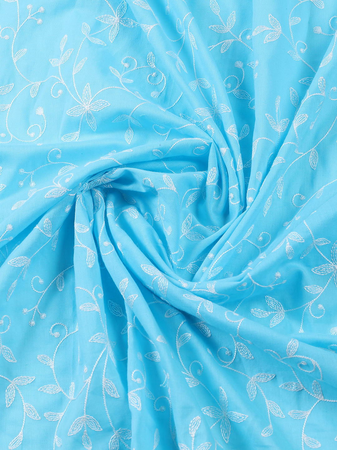 Neck Embroidered Cotton Blend Unstitched Suit Piece With Dupatta