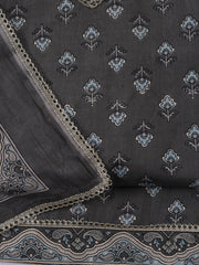 Printed Cotton Blend Unstitched Suit With Dupatta