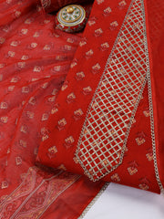 Printed Cotton Blend Unstitched Suit With Dupatta