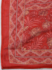 Printed Cotton Blend Unstitched Suit With Dupatta