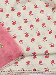 Printed Cotton Blend Unstitched Suit With Dupatta