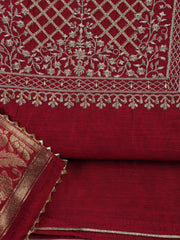 Woven Chanderi Unstitched Suit Piece With Dupatta