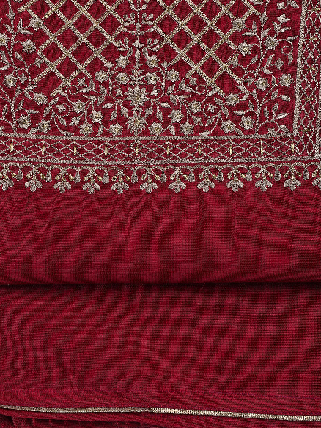 Woven Chanderi Unstitched Suit Piece With Dupatta