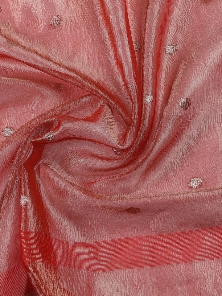 Neck Embroidered Tissue Unstitched Suit Piece With Dupatta
