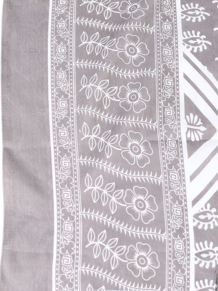 Neck Patti Cotton Blend Unstitched Suit With Dupatta