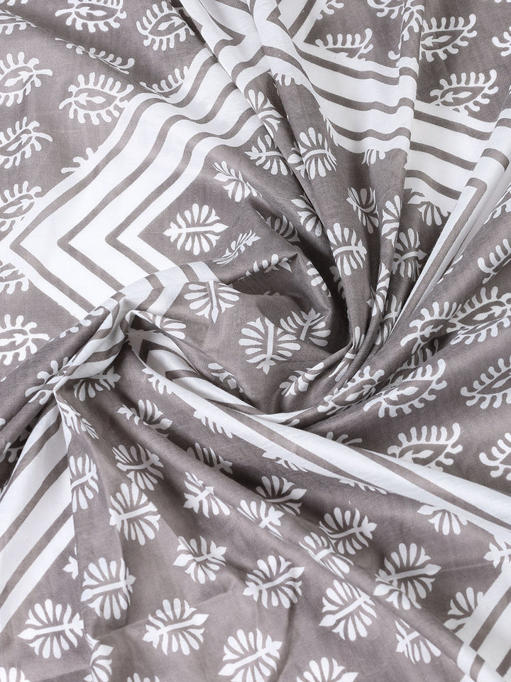 Neck Patti Cotton Blend Unstitched Suit With Dupatta