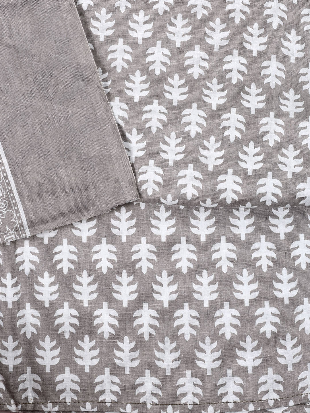 Neck Patti Cotton Blend Unstitched Suit With Dupatta