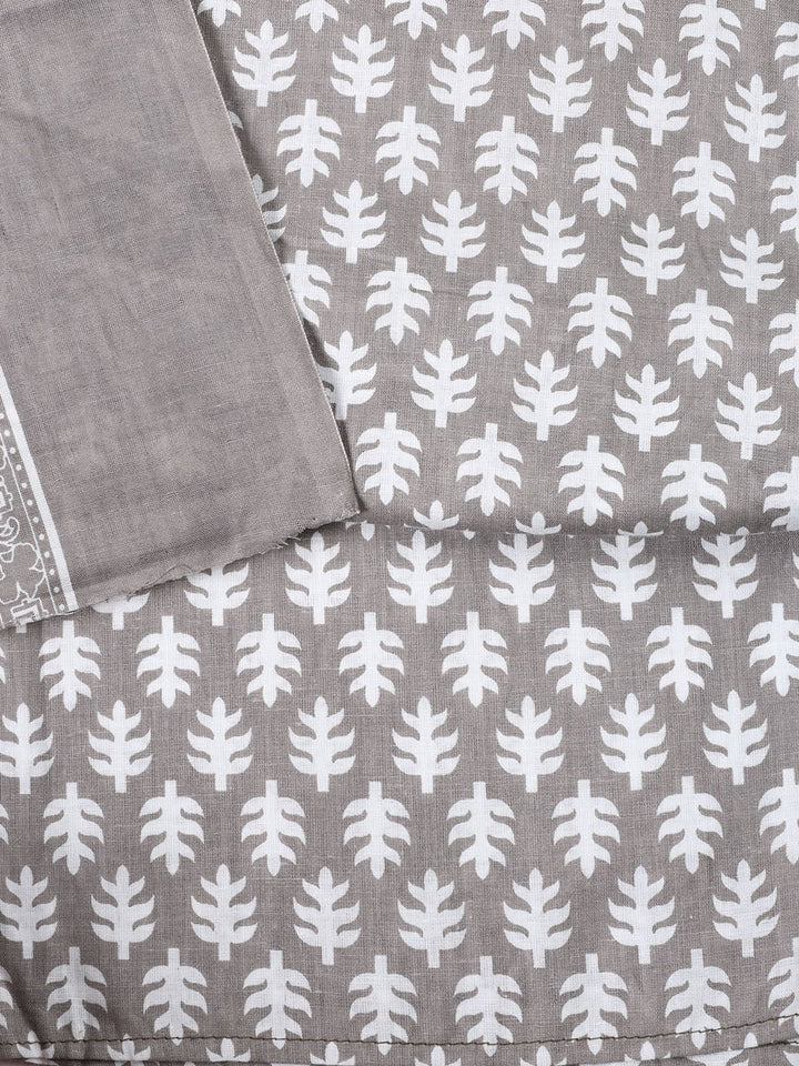 Neck Patti Cotton Blend Unstitched Suit With Dupatta