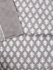 Neck Patti Cotton Blend Unstitched Suit With Dupatta