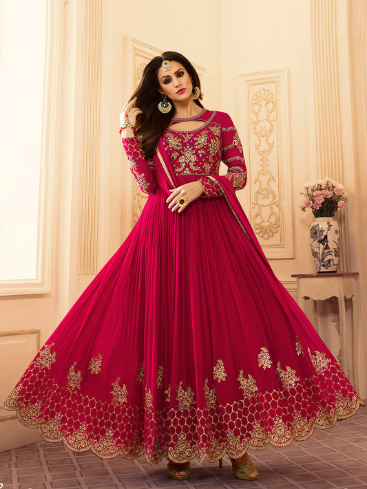 Sequins Embroidery Georgette Semi Stitched Suit