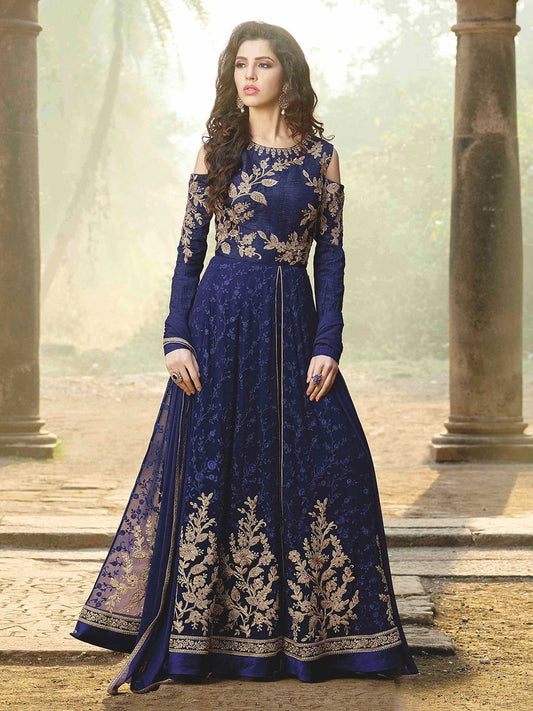 Sequins Embroidery Georgette , Semi Stitched Suit