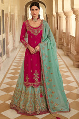 Resham Zari Stone Work Georgette Semi Stitched Suit