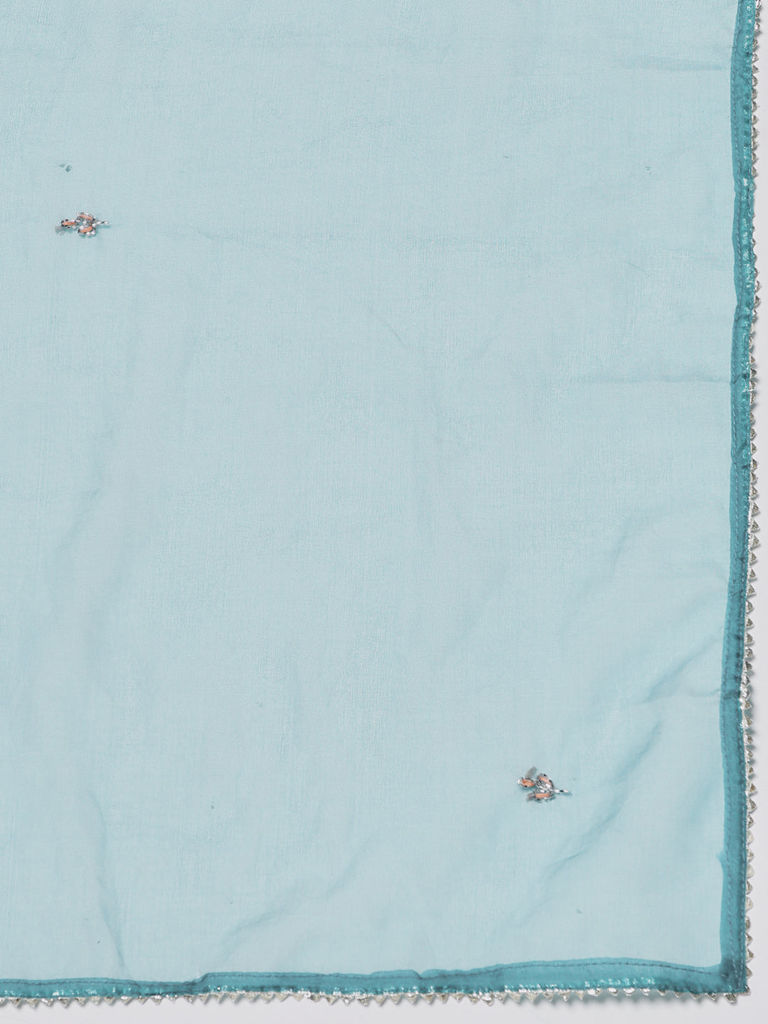 Embroidered Muslin Kurta With Pants & Dupatta