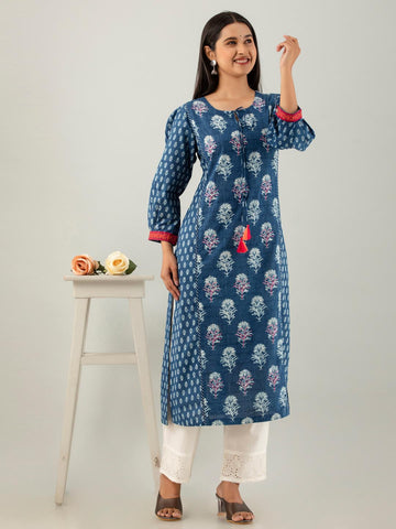 Floral Printed Cotton Kurta