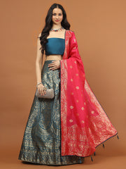 Banarasi Unstitched Choli With Lehenga & Dupatta