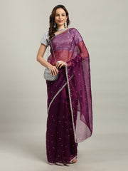 Sequence Embroidery Tissue Saree