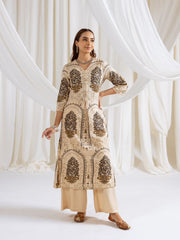 Printed Cotton Blend Kurta With Pants