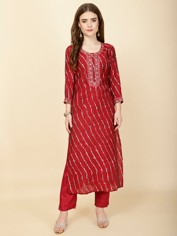 Neck Embroidery Muslin Kurta Set