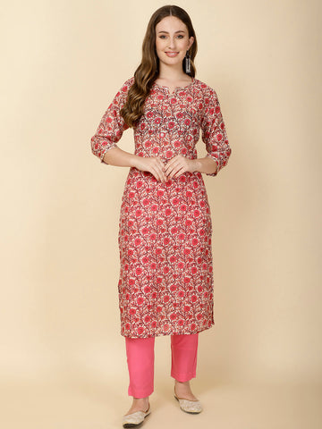 Printed Cotton Kurta Set