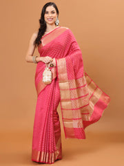 Zari Border Booti Woven Handloom Saree