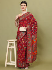 Digital Floral Print Crepe Saree