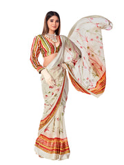 Floral Printed Georgette Saree