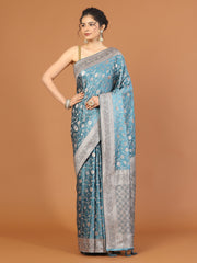 Stone Work Satin Woven Saree