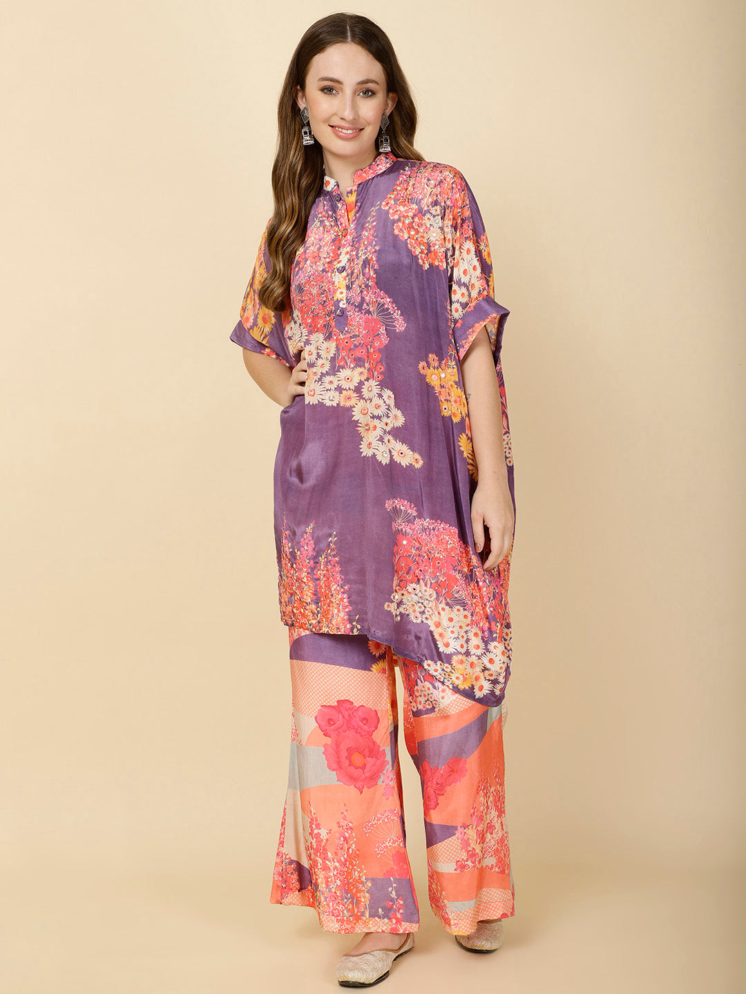 Printed Crepe Kurta Set