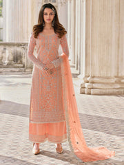 Sequins Embroidery Net , Semi Stitched Suit